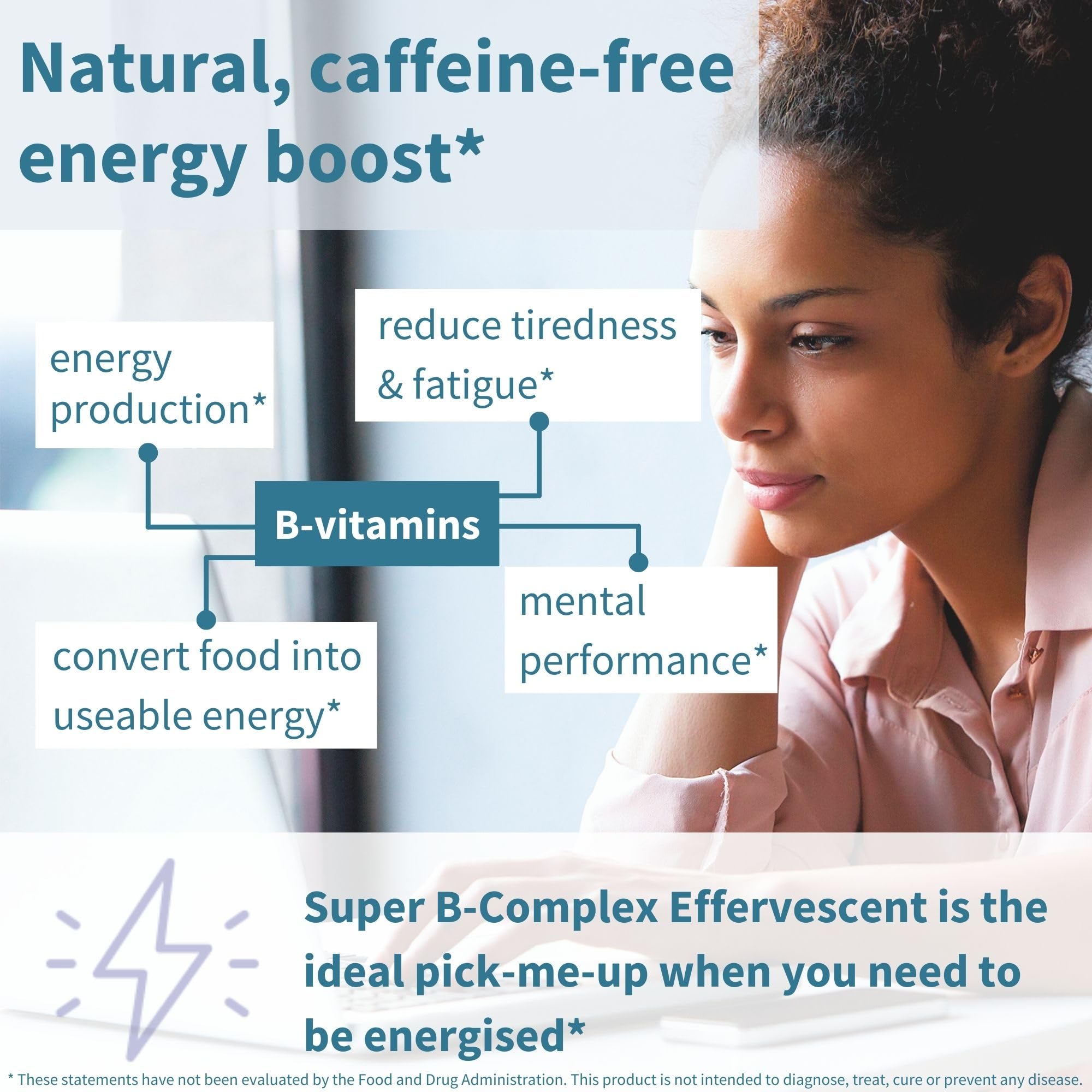 On-the-go liquid B-complex dissolving quickly in water for absorption