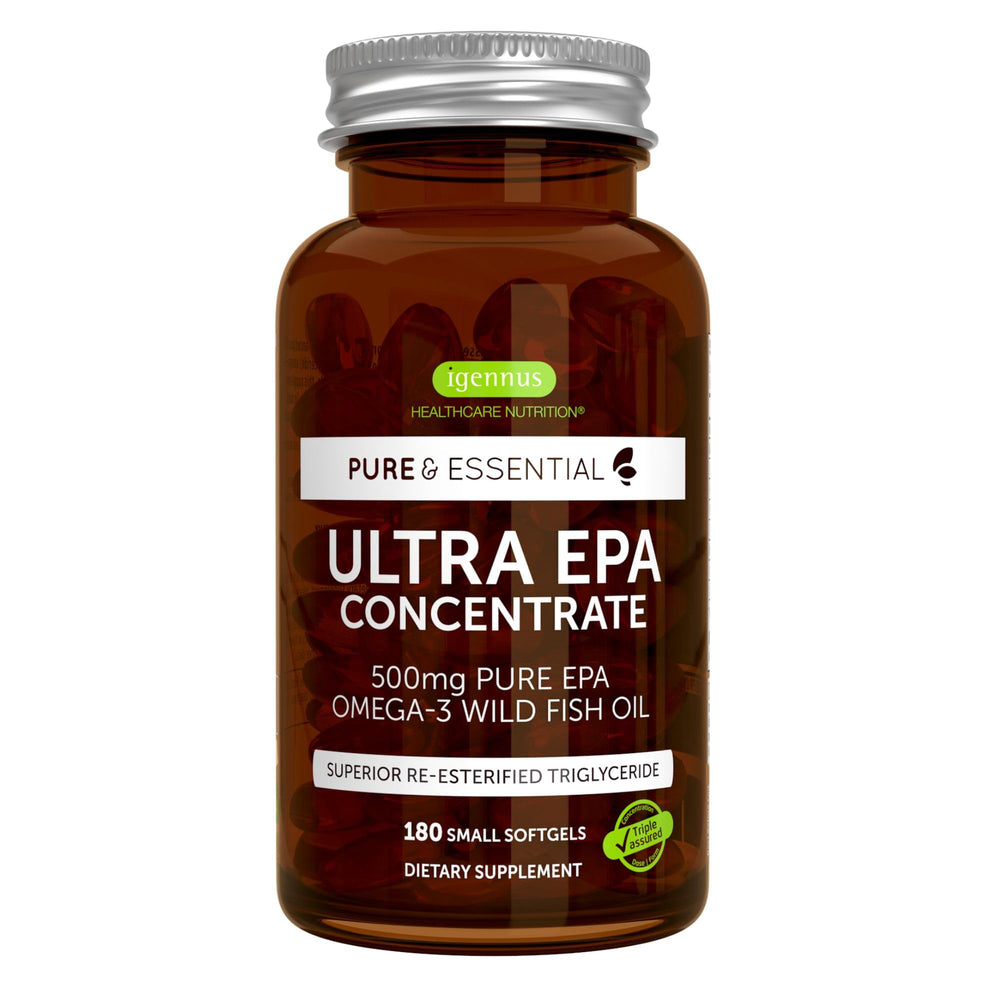 Igennus Ultra Pure Omega-3 EPA 500mg bottle with lemon flavour for easy intake