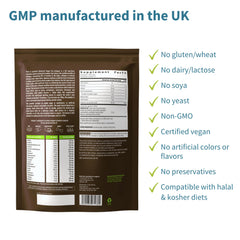 Nutritional label highlight: 11g protein and 1g BCAAs per serving