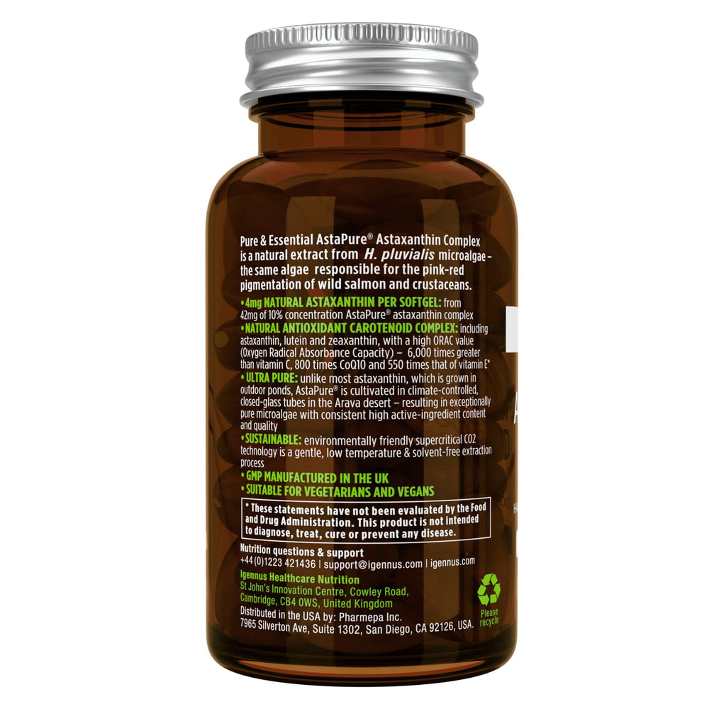 Astaxanthin benefits for eyes, skin and joints concept image