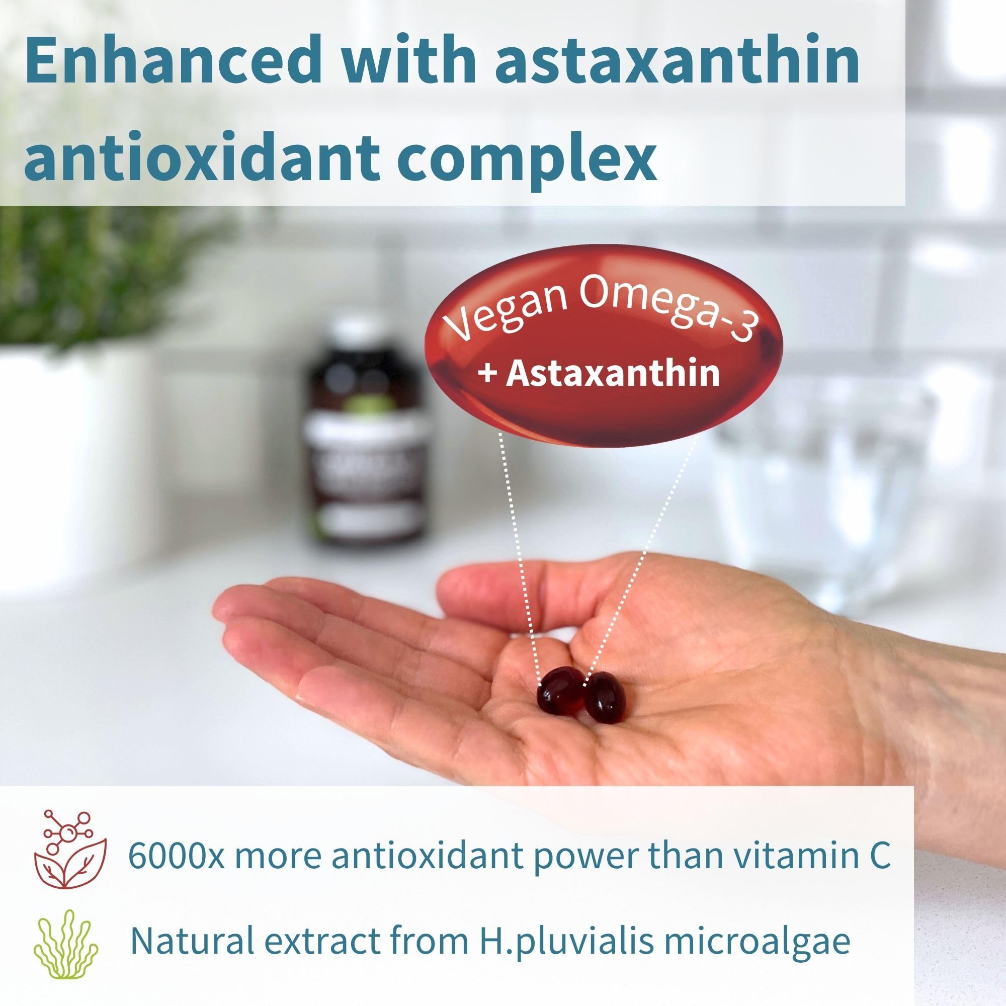 Astaxanthin, lutein and zeaxanthin antioxidant symbols
