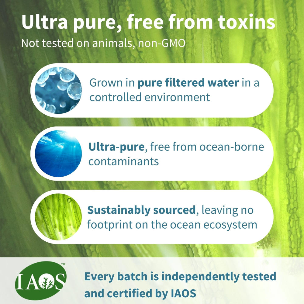DHA and EPA per-serving information graphic for Igennus algae oil