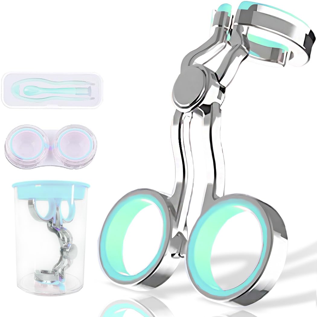 Green iGeyzoe contact lens wearing aids with eyelid stretcher, case and tools
