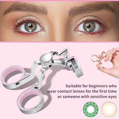 Insert/remove tool and tweezers for iGeyzoe contact lens wearing aids