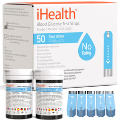 iHealth blood glucose strips 50 count in ready-to-use packaging for accurate testing