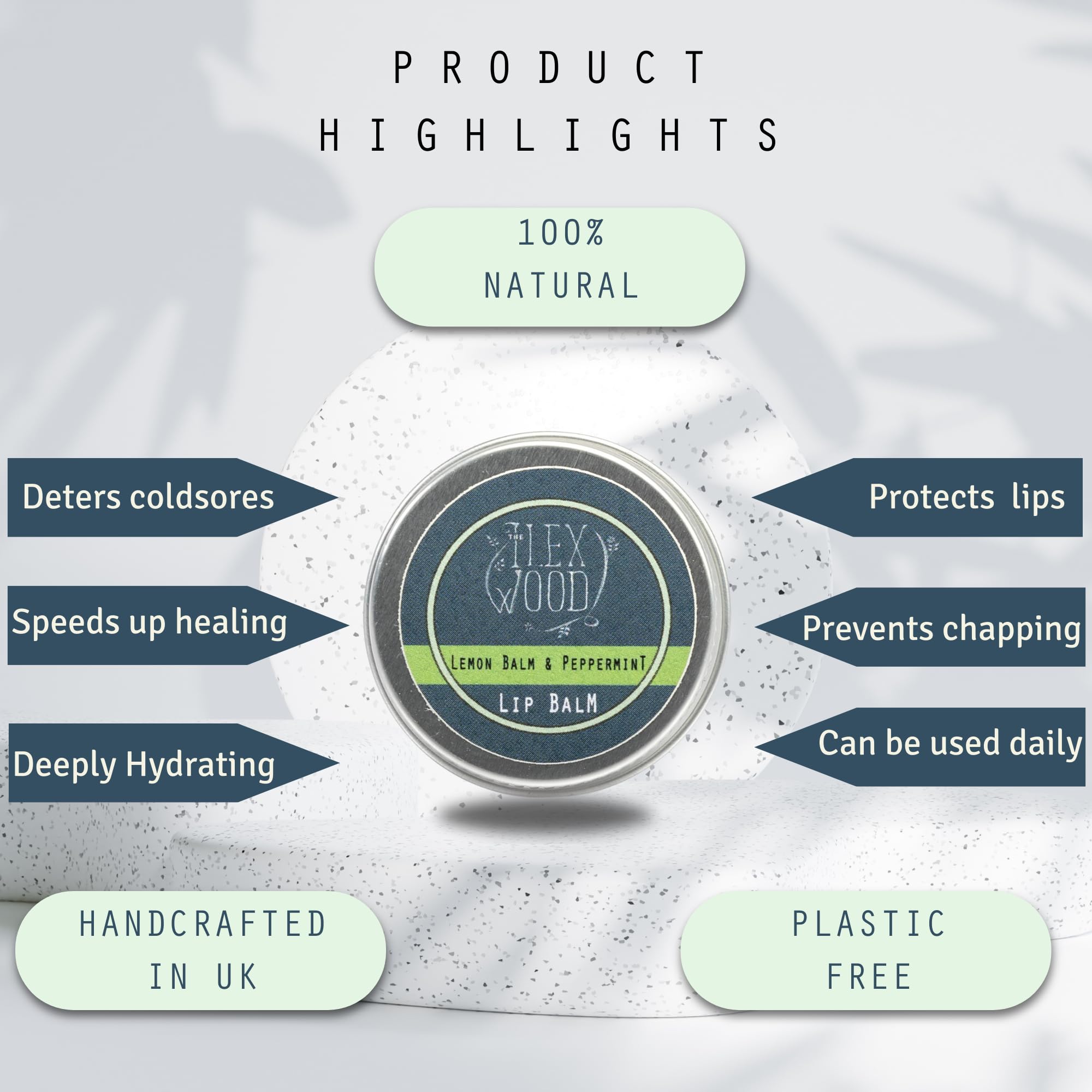 The Ilex Wood lip balm in daily use for effortless lip care