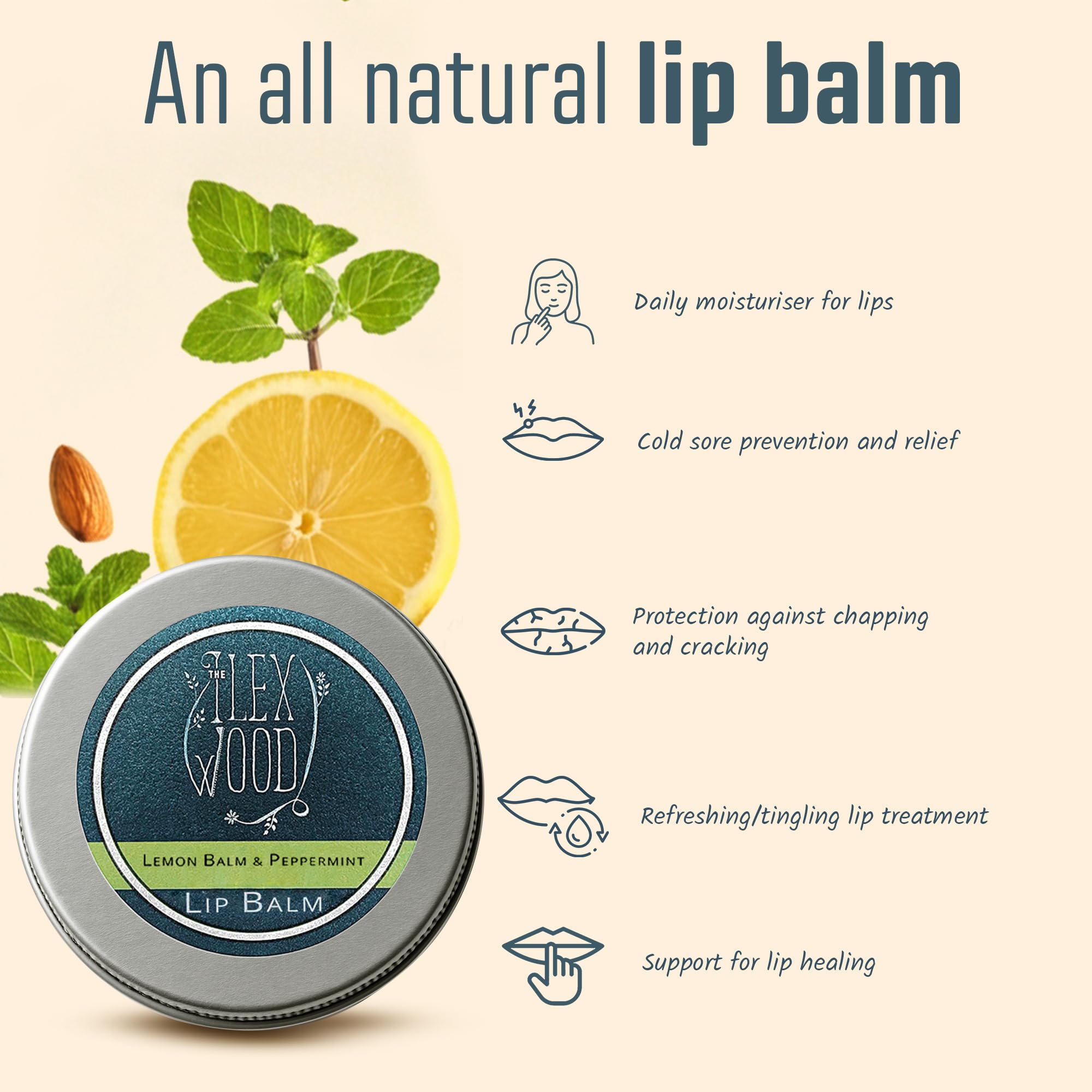 The Ilex Wood natural oils like almond and coconut for deep lip hydration