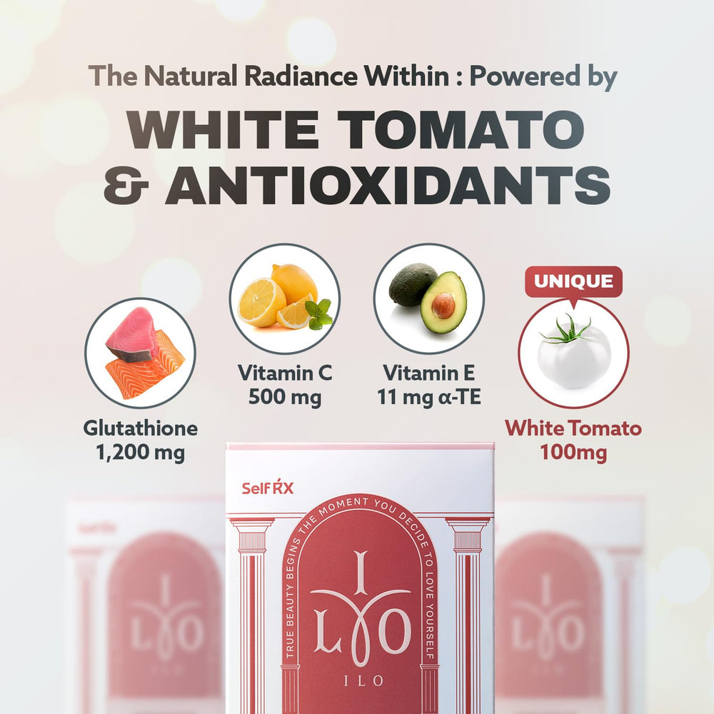 Back view of ILO Whitathione packaging with nutrition facts