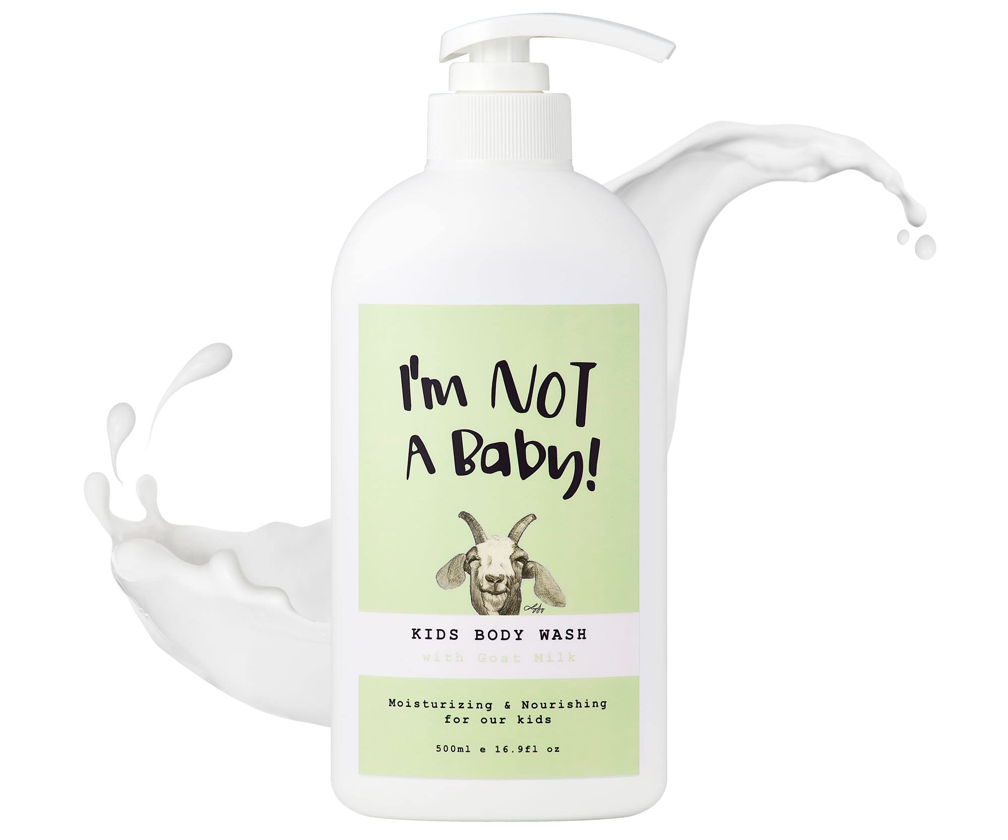 I'm NOT A Baby! Kids Body Wash bottle with Goat Milk, 16.9 oz
