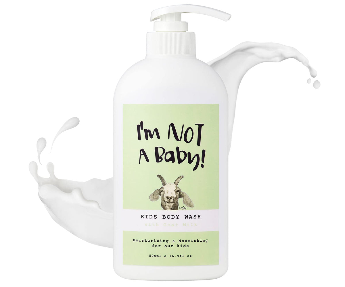 I'm NOT A Baby! Kids Body Wash bottle with Goat Milk, 16.9 oz