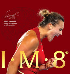 Smiling person enjoying IM8 shake after a workout for post-workout support.