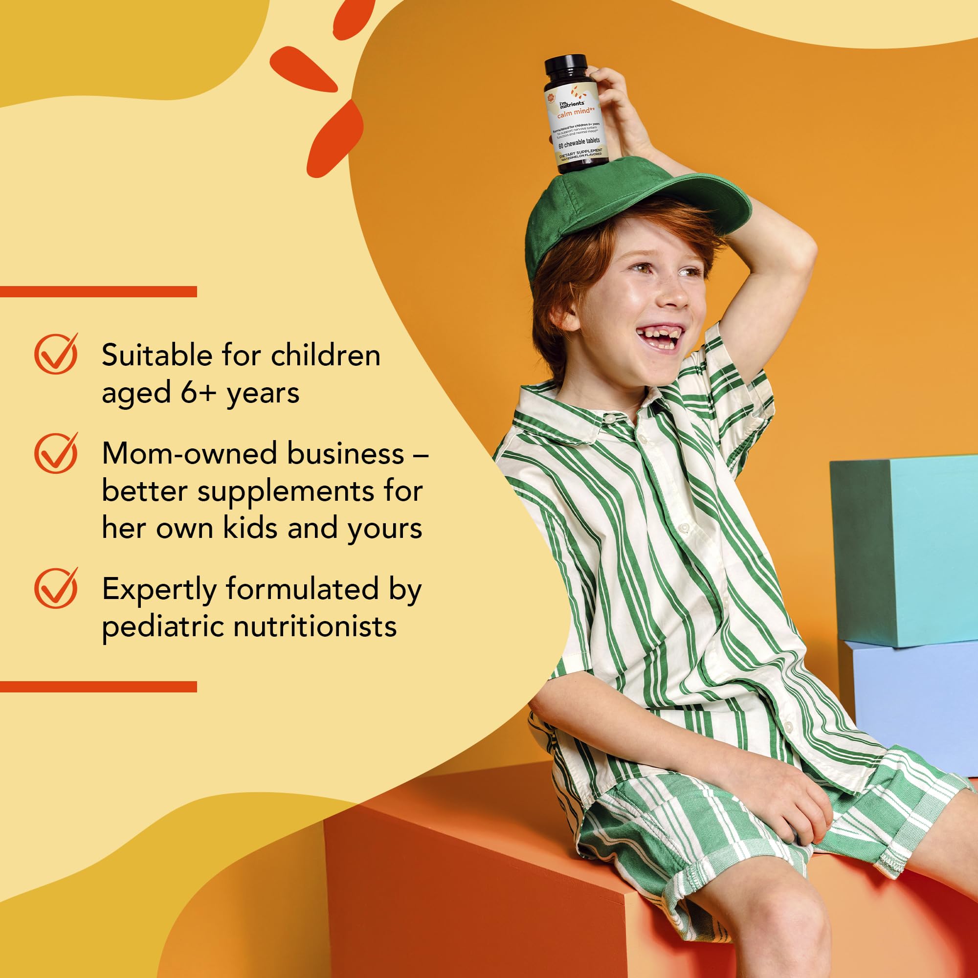 Gluten-free and dairy-free label on kids supplement