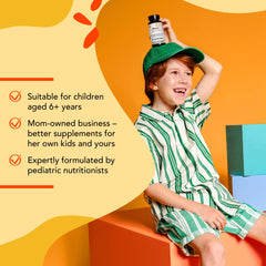 Gluten-free and dairy-free label on kids supplement