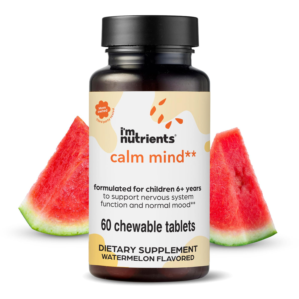 Calm Mind kids chewable tablets — front view