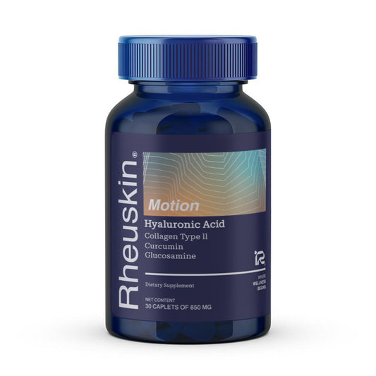 Rheuskin Motion – Advanced Joint Support with Hyaluronic Acid, Glucosamine, Curcumin & Type II Collagen | 30 Caplets 850 mg