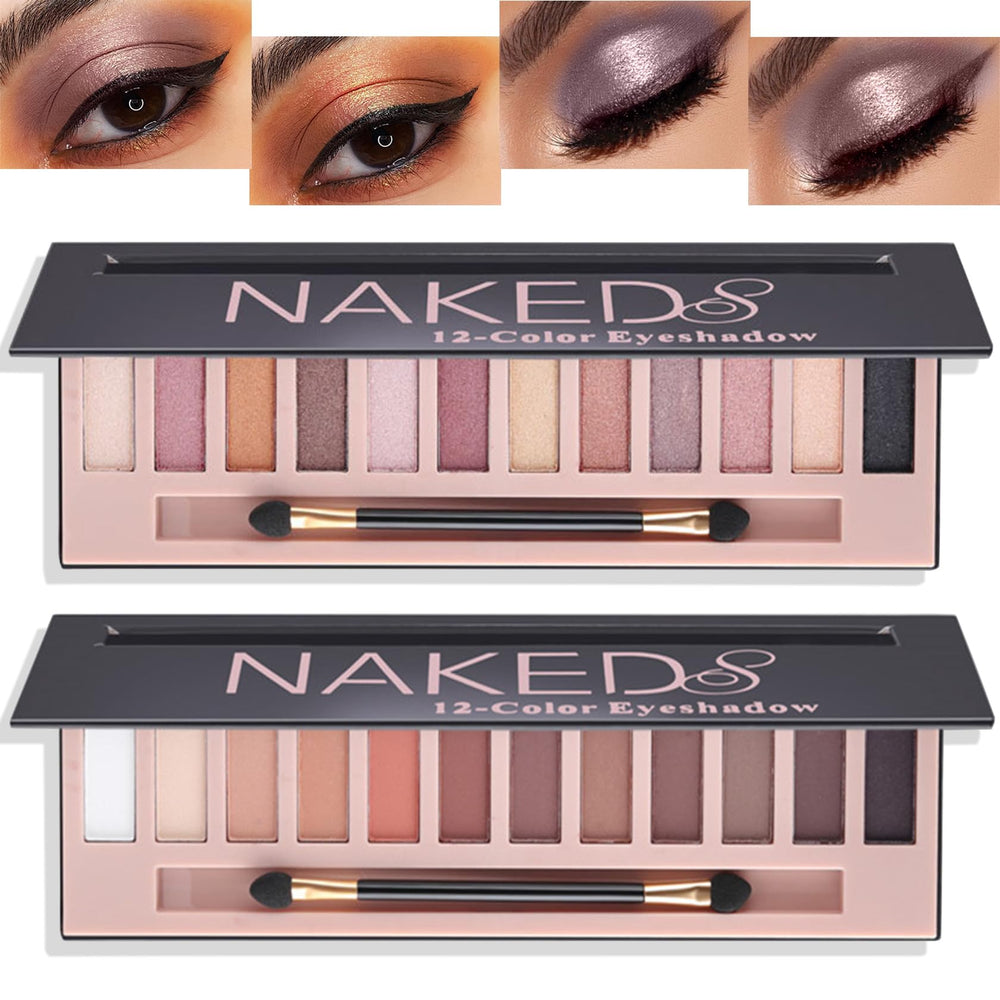 LZYLLS nude matte palette open showing versatile nude and glitter shades