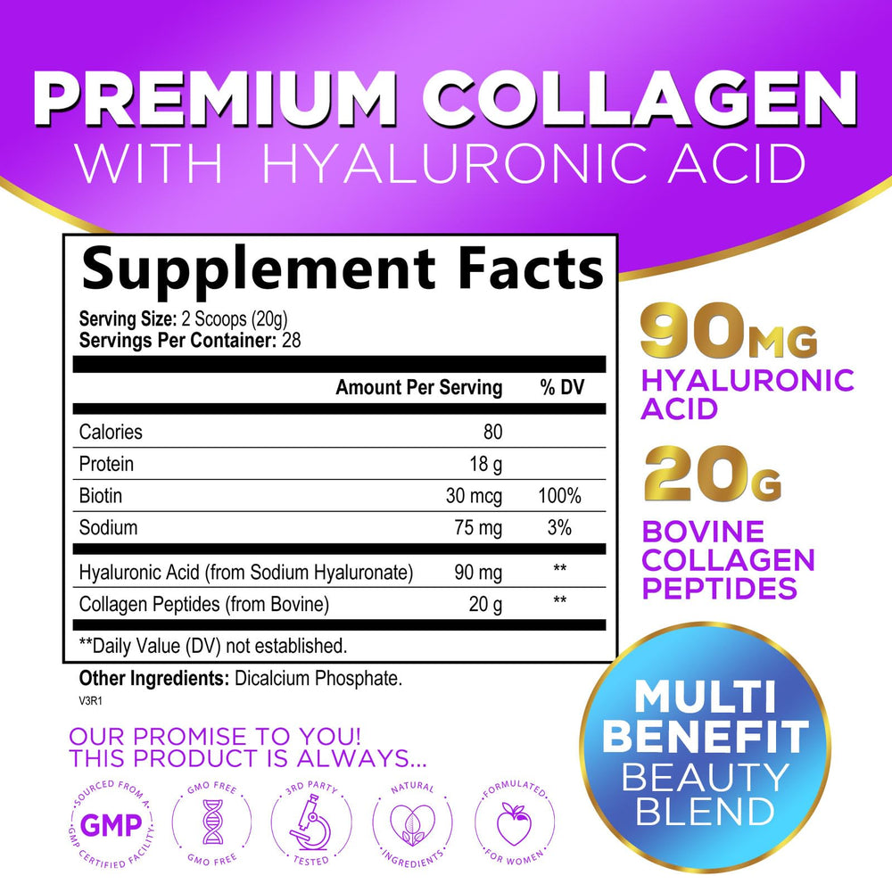 Hydrolyzed collagen Type I & III with hyaluronic acid and biotin