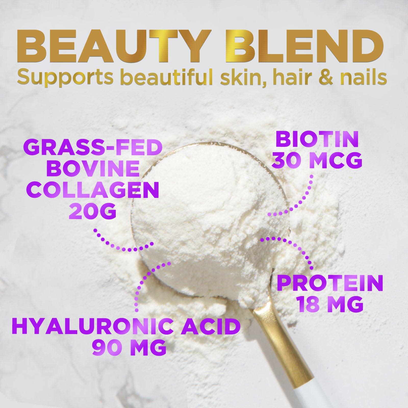 Unflavored collagen powder dissolving in a beverage