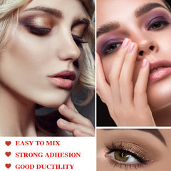 Close-up of shimmering and matte textures for mixed finishes