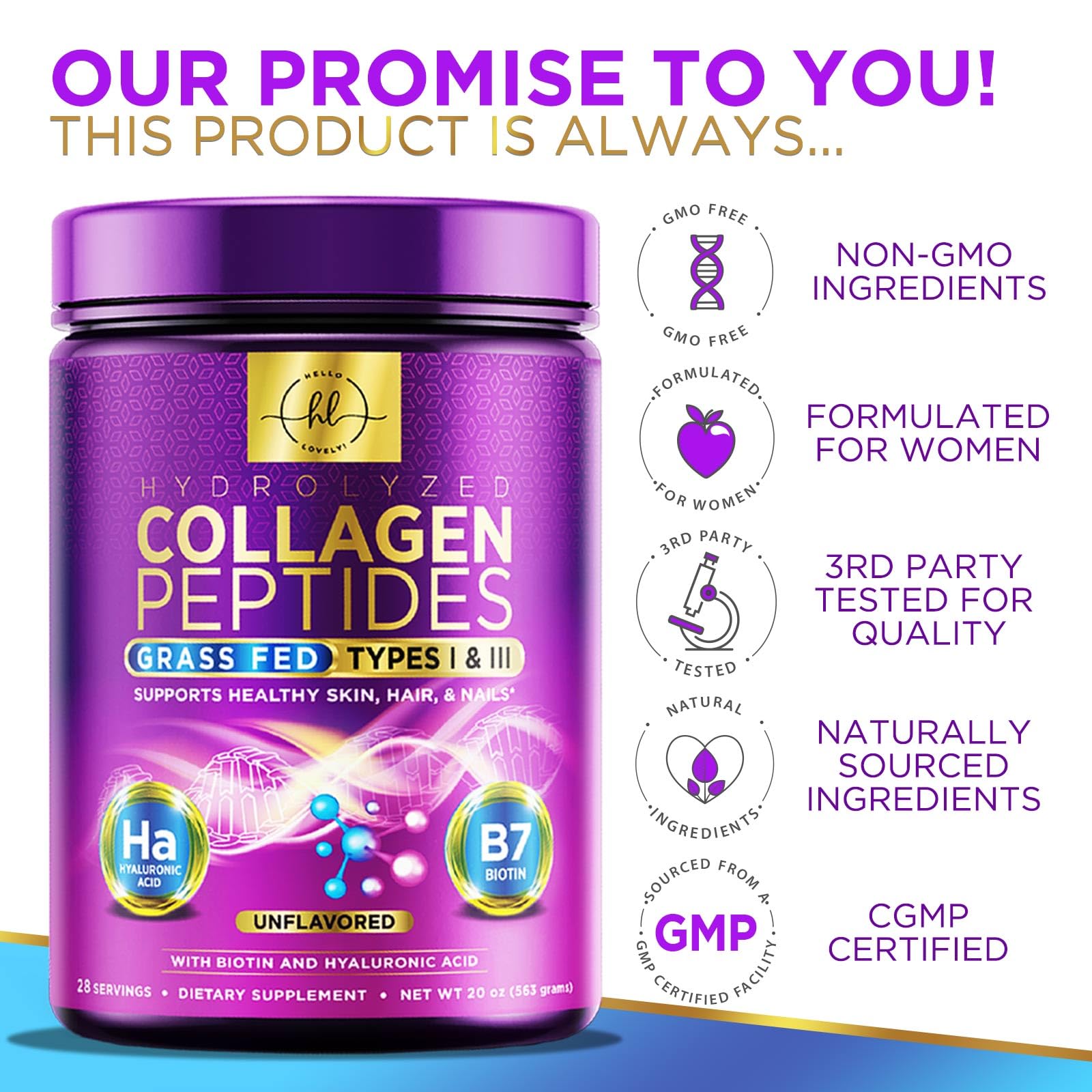 Grass-fed bovine collagen source for daily use