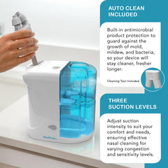 NASALFRESH MD Dual Powered Nasal Irrigation System – Rechargeable, 30 Saline Packets, 2 Nose Pillow Sets