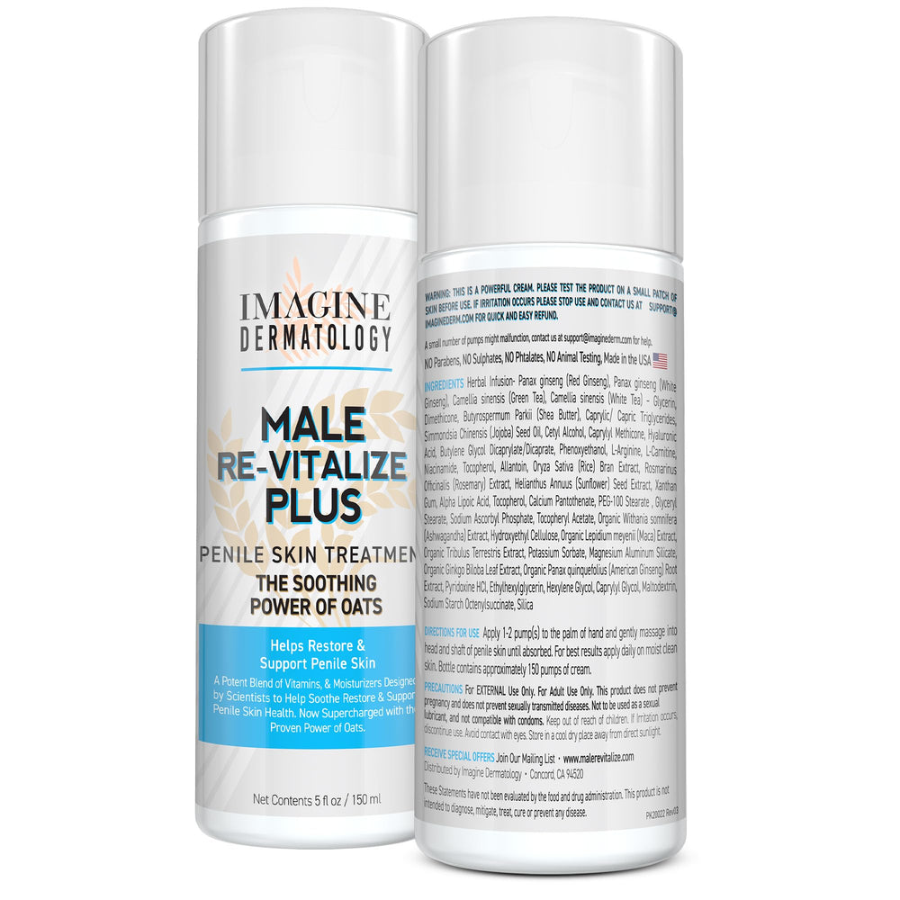 Imagine Dermatology penile skin relief texture close-up highlighting soothing hydration.