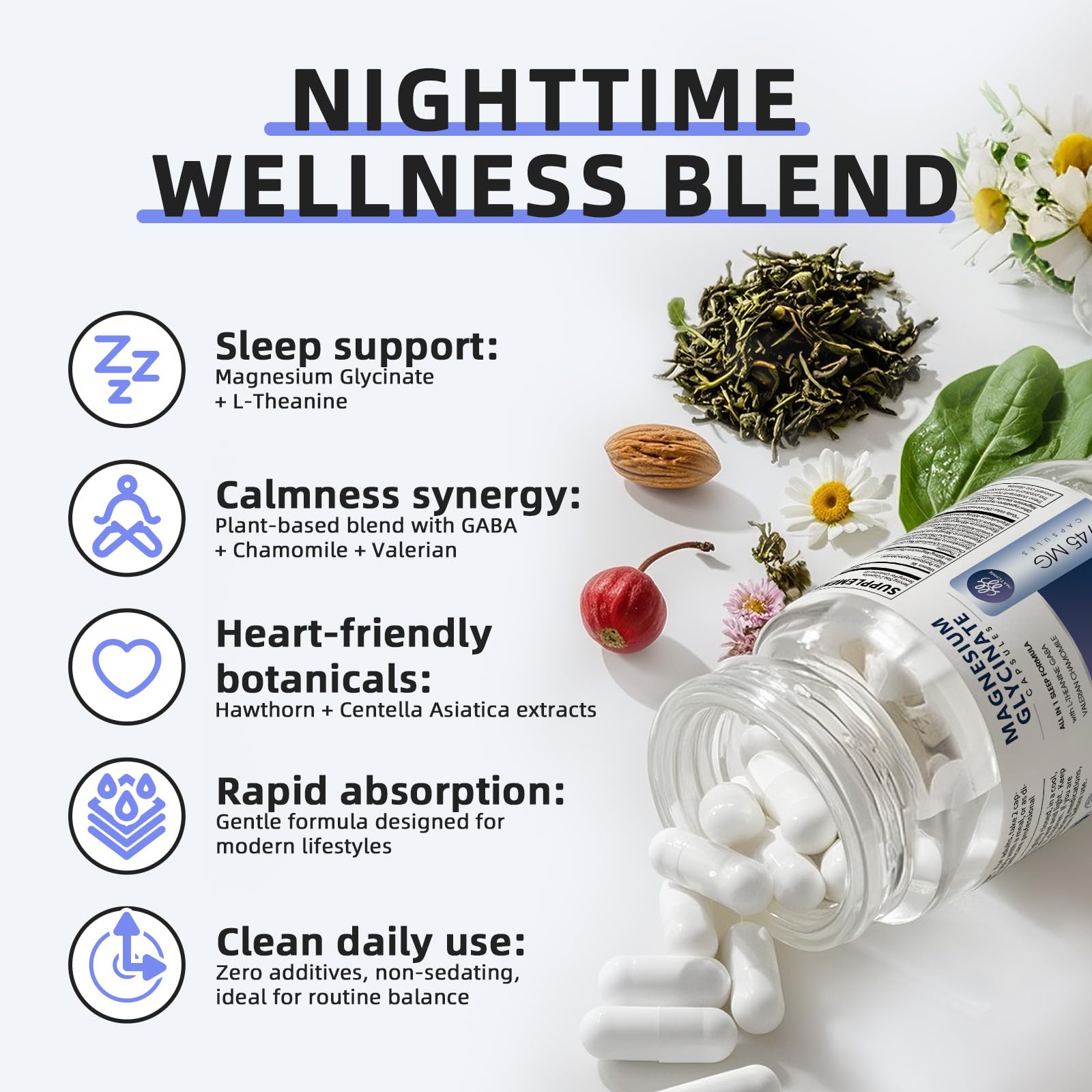 Lifestyle image with calm colors representing sleep and wellness