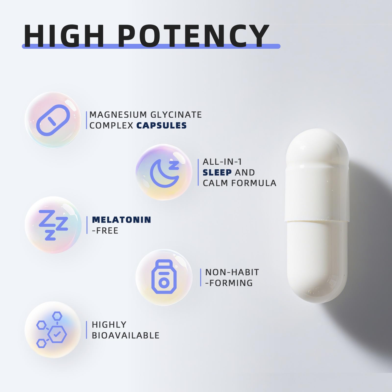 Bottle of iMATCHME capsules with a focus on easy-to-swallow capsules