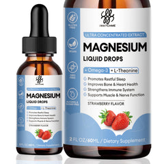 Bottle of iMATCHME Magnesium Glycinate Liquid Drop with sugar-free strawberry flavor