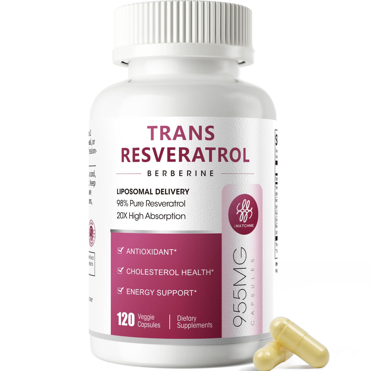 iMATCHME Resveratrol liposomal bottle front view