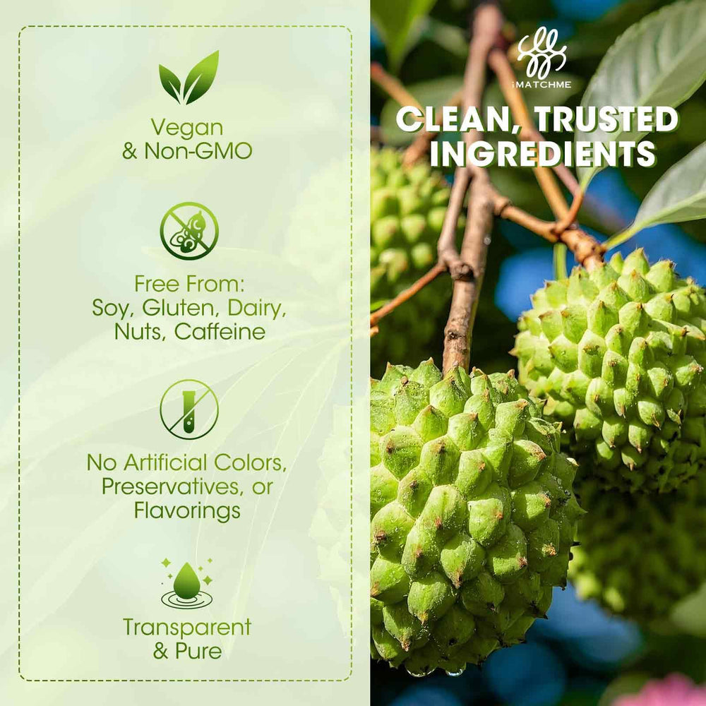 iMATCHME soursop liquid drops natural flavor supports easy ingestion