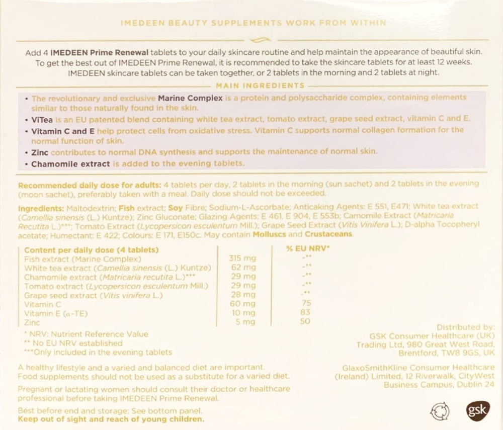 Imedeen Prime Renewal capsules/tablets close-up