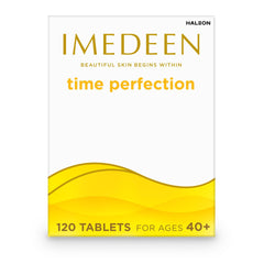 IMEDEEN Time Perfection Tabs 120's bottle and packaging