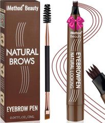 iMethod Eyebrow Pen close-up showing the 4-fork tip for natural hair-like strokes.
