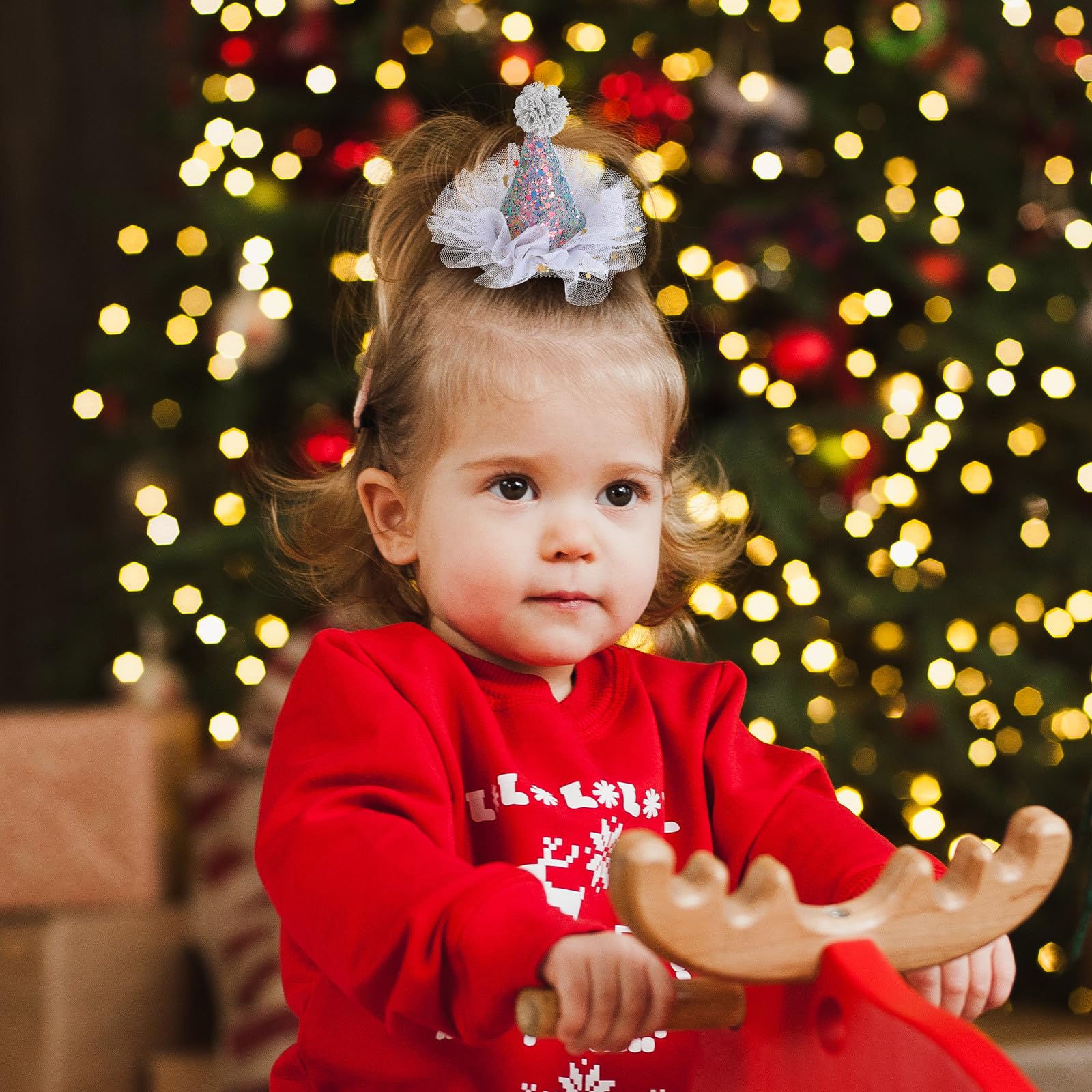 IMIKEYA soft fabric hair clip 2 lightweight and secure for toddlers.