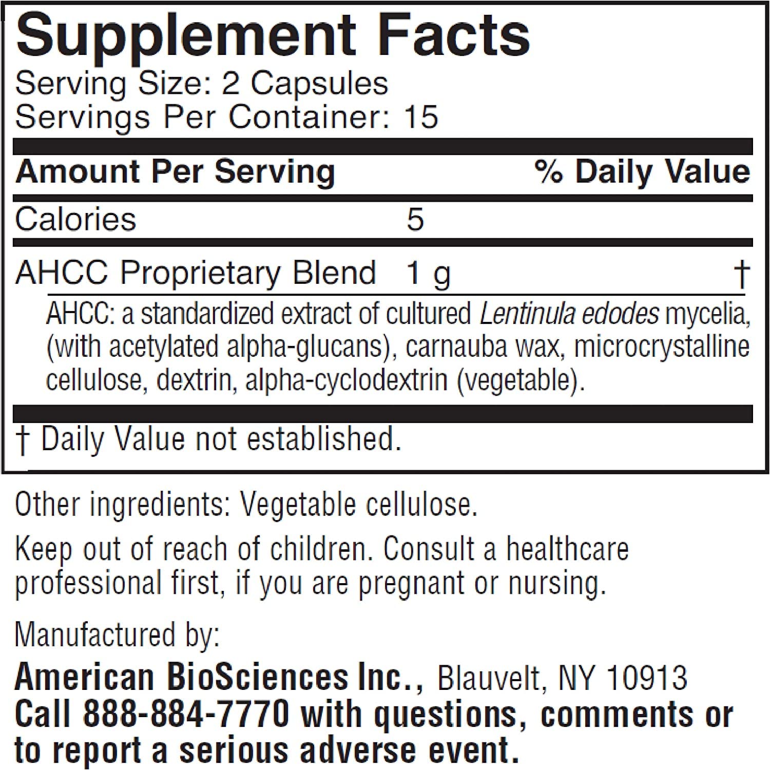 Close up of ImmPower AHCC vegetarian capsules