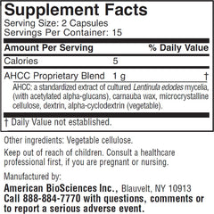 Close up of ImmPower AHCC vegetarian capsules