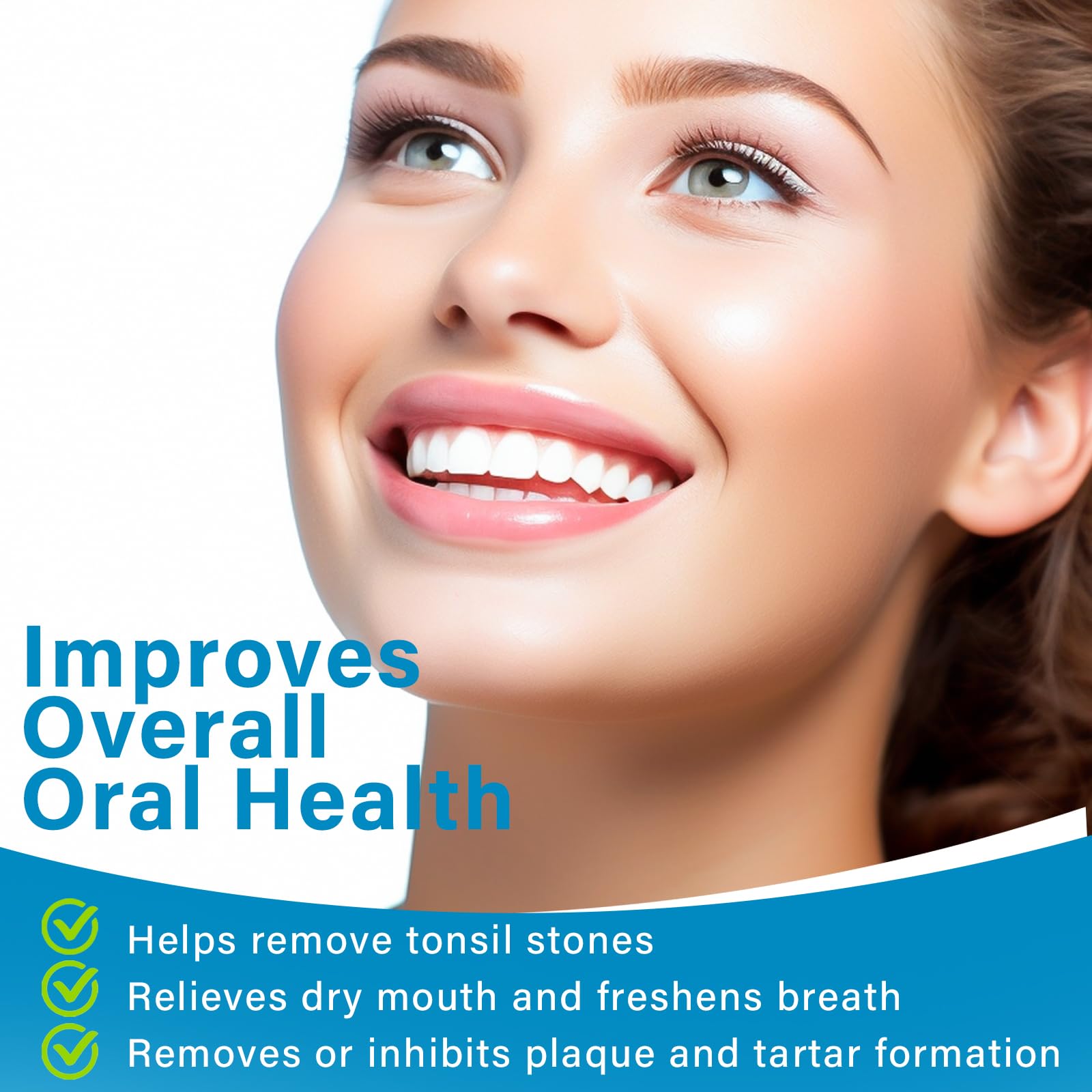 Person gargling mouthwash for immediate relief