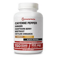 Immortal Herbs Cayenne Pepper Capsules bottle – 150 capsules