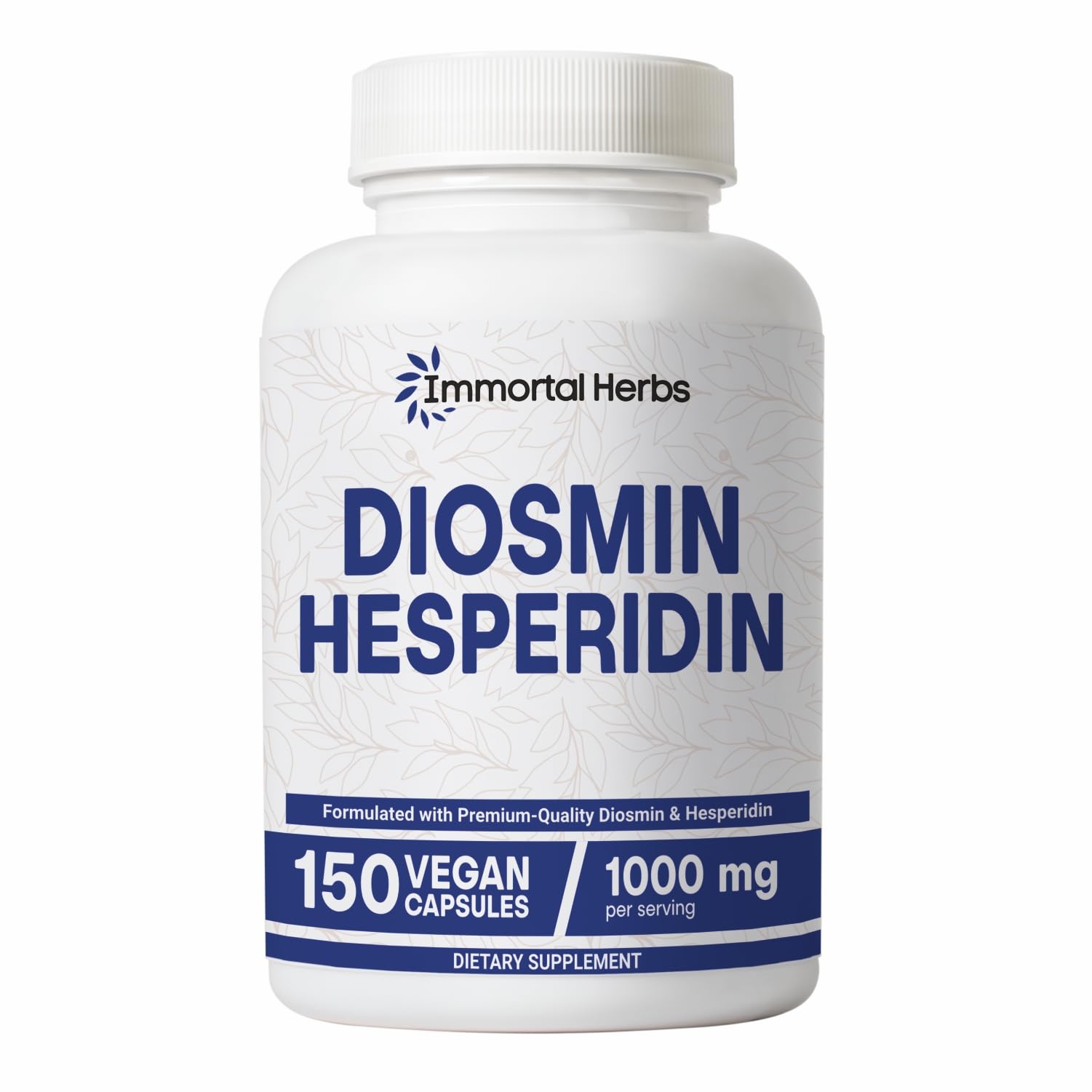 Immortal Herbs Diosmin Hesperidin 1000mg Complex bottle with 150 vegan capsules