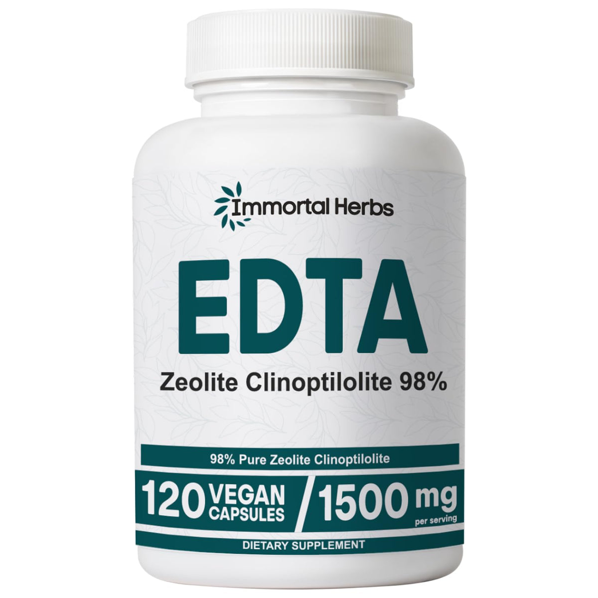 Immortal Herbs EDTA capsules bottle with 120 vegan capsules