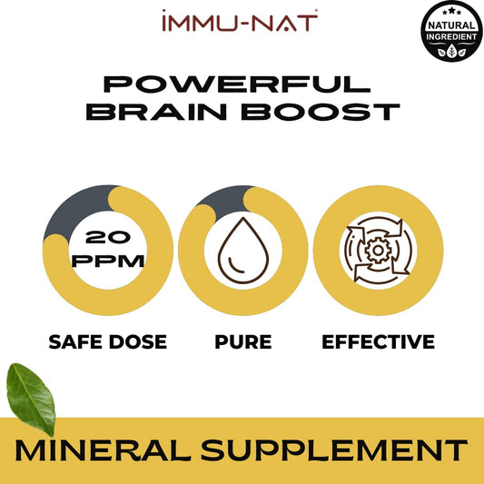 Back label view of Immu-nat Colloidal Gold Water bottle