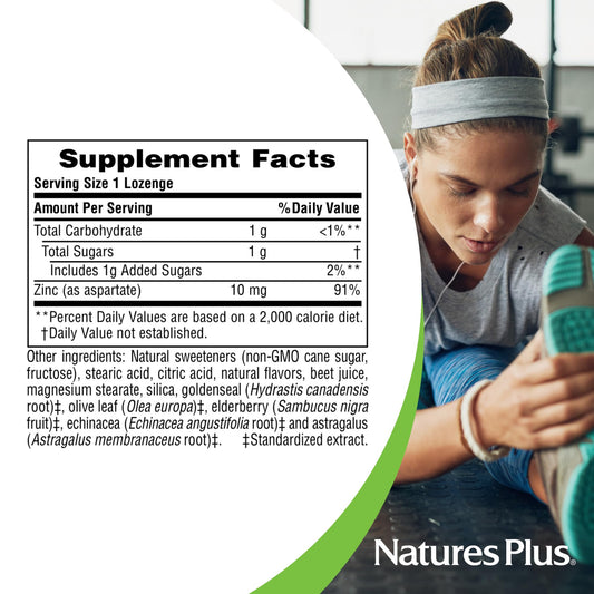 Close-up of ImmunActin Zinc Lozenges Wild Cherry lozenges
