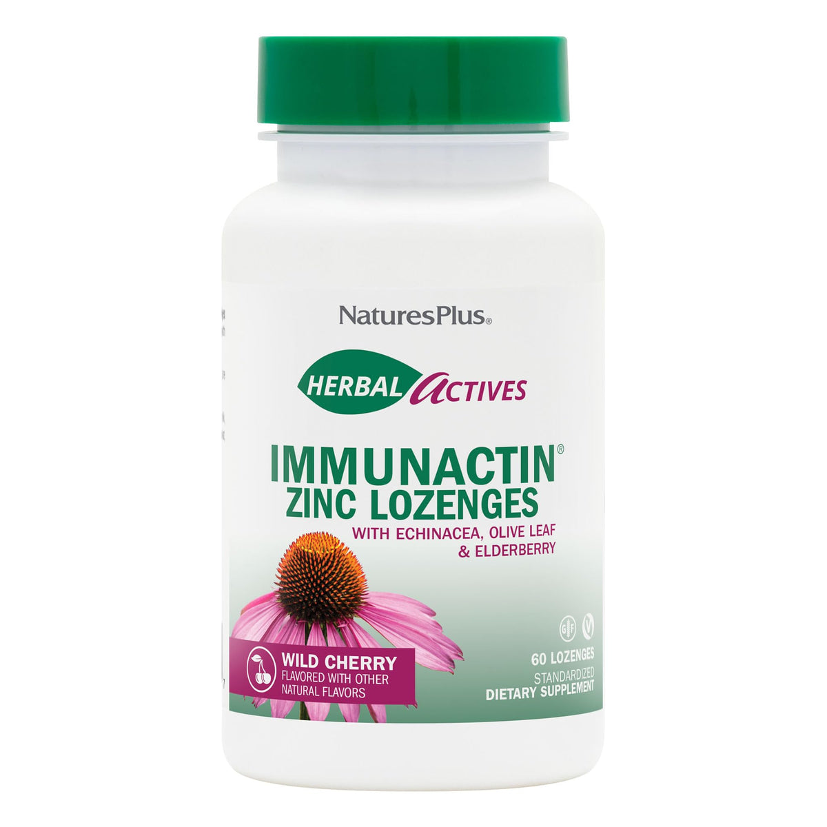 NaturesPlus ImmunActin Zinc Lozenges Wild Cherry pack shot