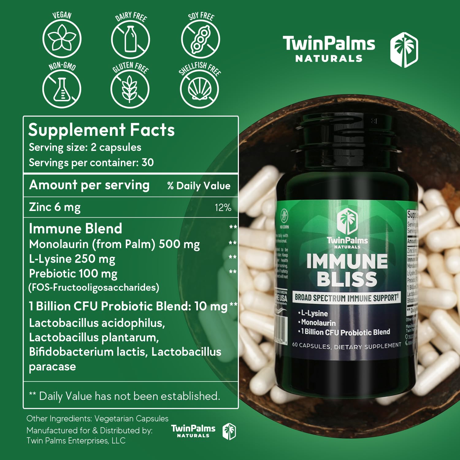 Two vegetarian capsules from Immune Bliss