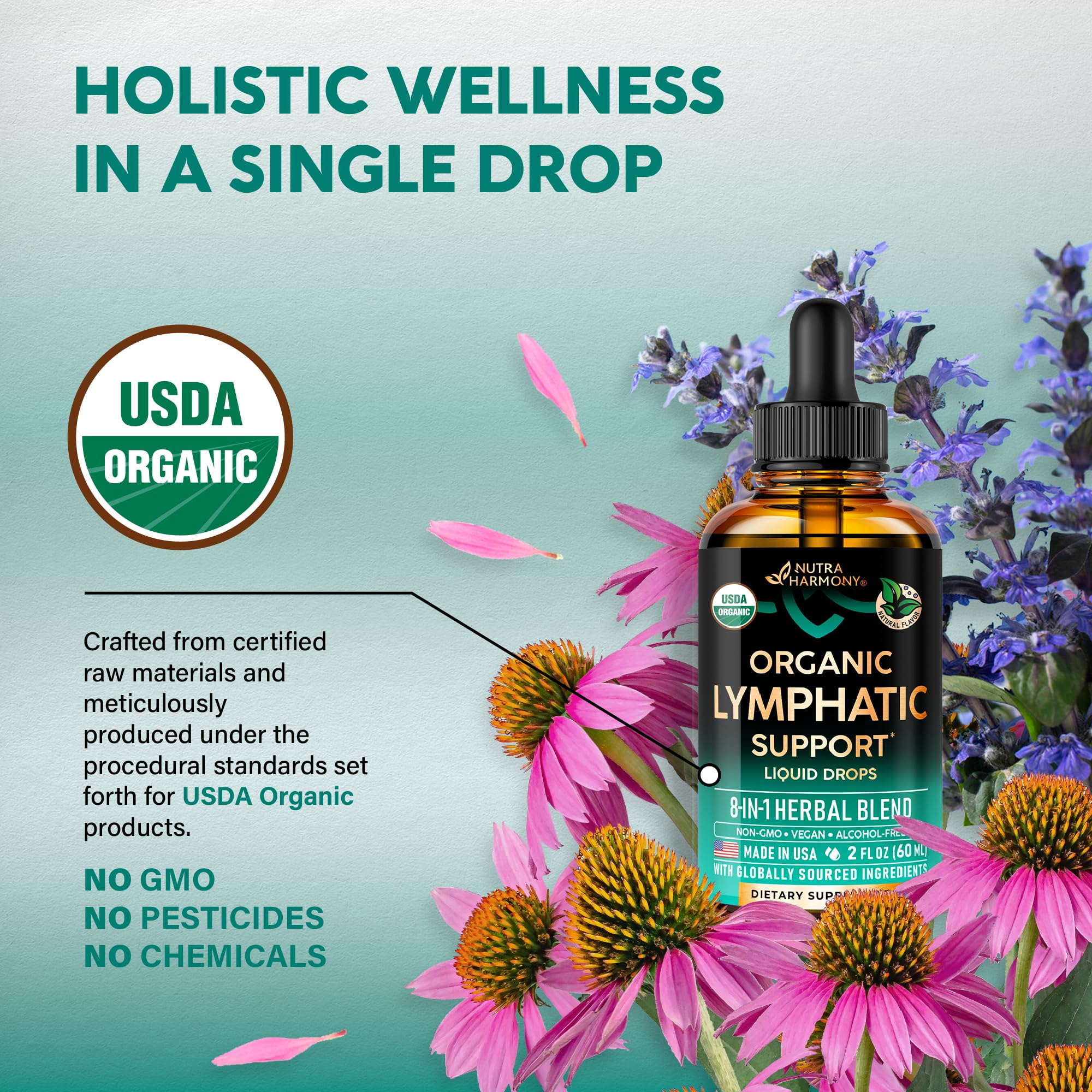 Immune support and detox visual with lymphatic drops bottle