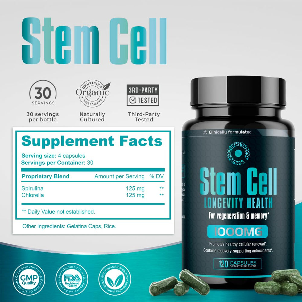 Graphic showing immune function enhancement with stem cell supplement