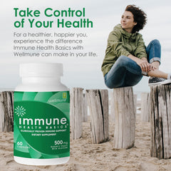 Wellmune beta glucan capsules arranged on a white background