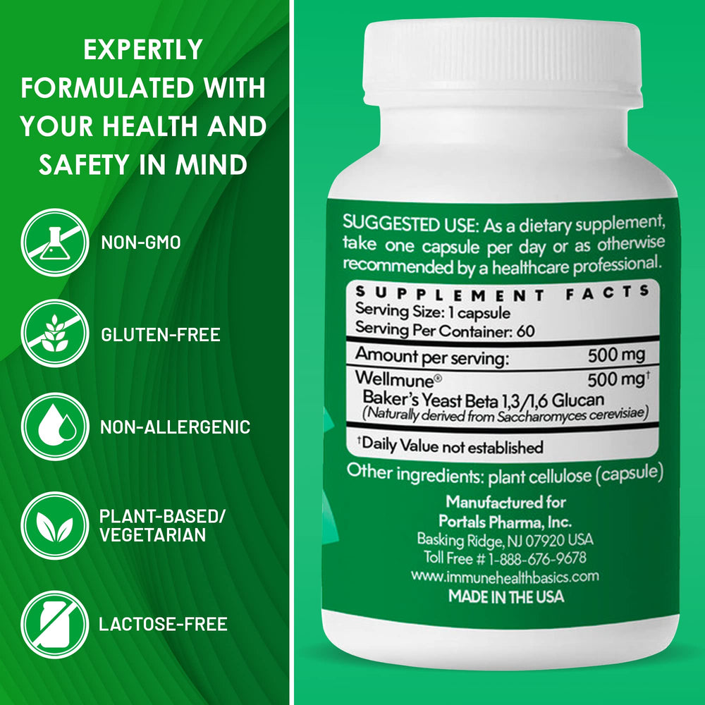 Immune Health Basics bottle with daily dosing reminder