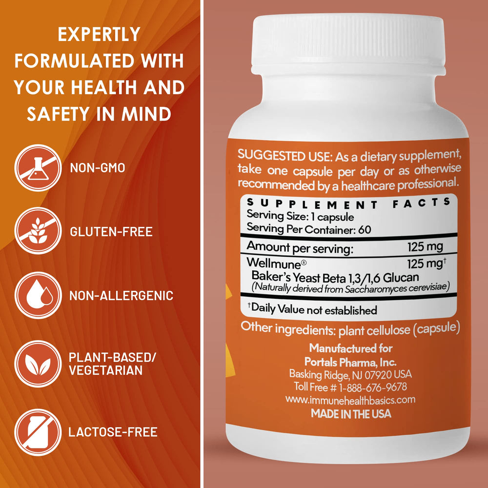 Gluten-free, non-GMO vegan capsules of Immune Health Basics